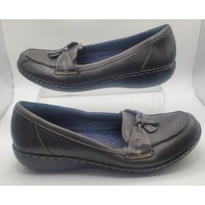 Clarks Womens Ashland Bubble Slip-On Loafer Brown 26067332 Sz 9 M Casual